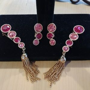 Sarah Cov lapel pins and matching earrings
